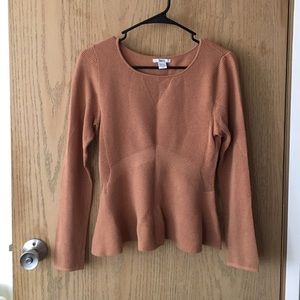 Final price Camel peplum knit sweater from bar III
