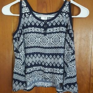 Navy blue patterned shirt