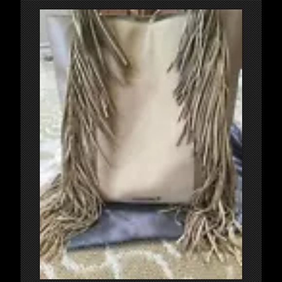 NEW ALBERTA FERRETTI SUEDE & LEATHER FRINGE TOTE - Picture 3 of 4