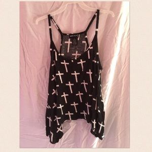 Black and white cross top