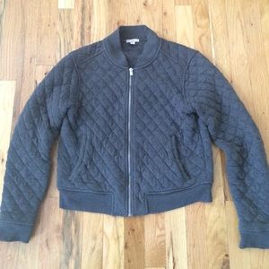 GAP grey quilted bomber sweatshirt