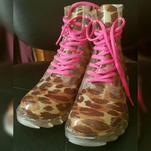 Leopard Print Rain Boots