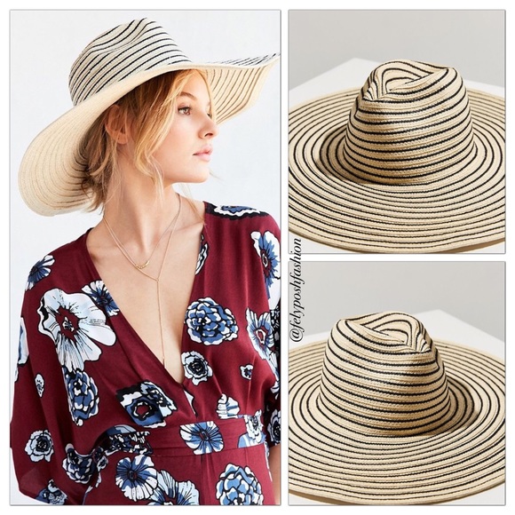 Urban Outfitters Striped Oversized Floppy Hat