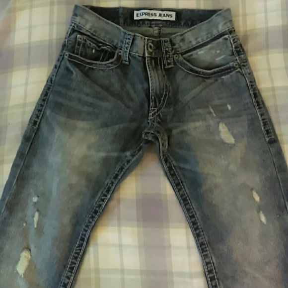 Mens Distressed Rocco Slim Fit Straight Leg Jeans - Picture 2 of 4