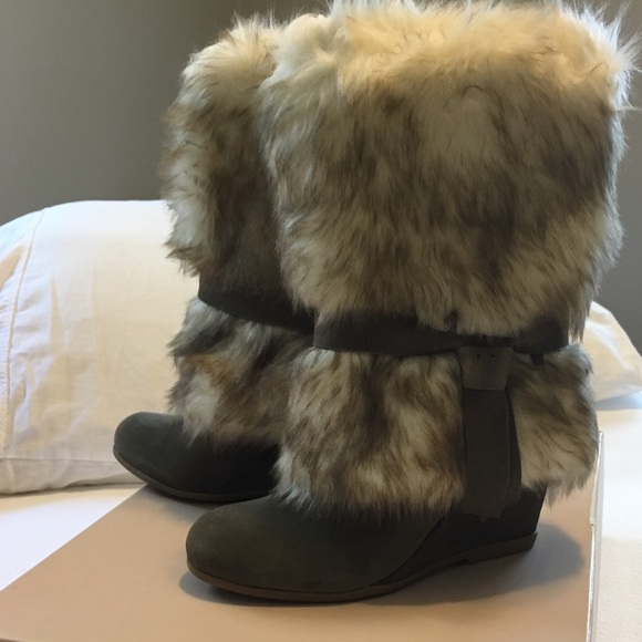 BCBGeneration Fressia Leather Boots with Fur
