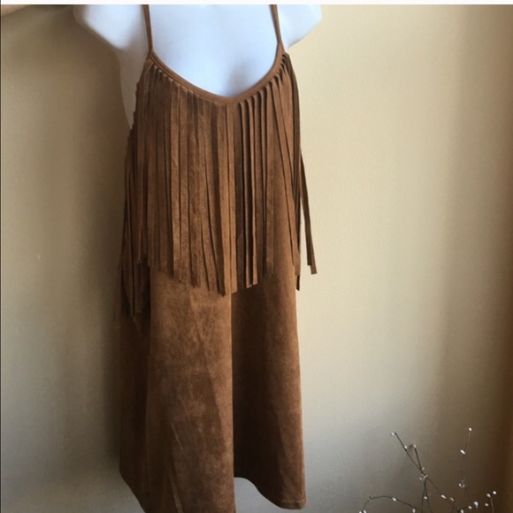 Dresses & Skirts - Faux suede finish fringed dress