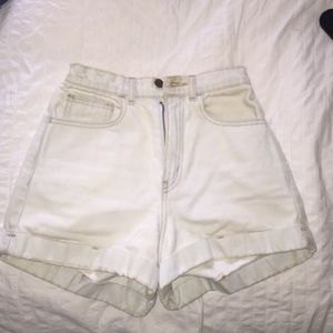 American Apparel Light Wash  High-Waist Shorts