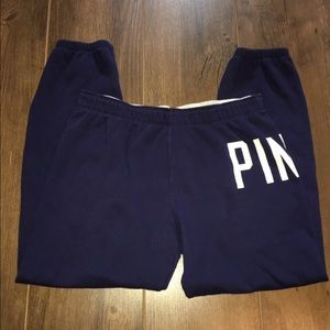 Pink Boyfriend cut sweats. Navy Blue Sz M
