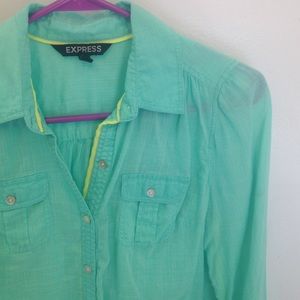 Sea foam green button down from Express!