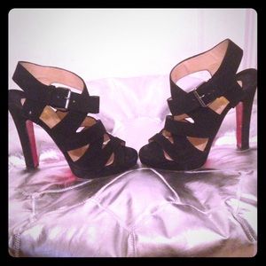 Christian Louboutin zig zag sandal heels