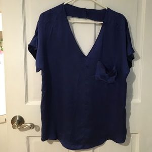 Oversized Royal Blue silk top