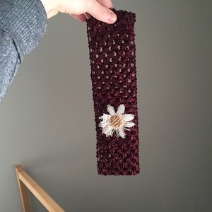 Flower Headband Maroon