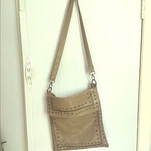 Tan Studded Crossbody Bag
