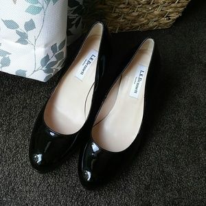 L. K. Bennett black patent leather pumps