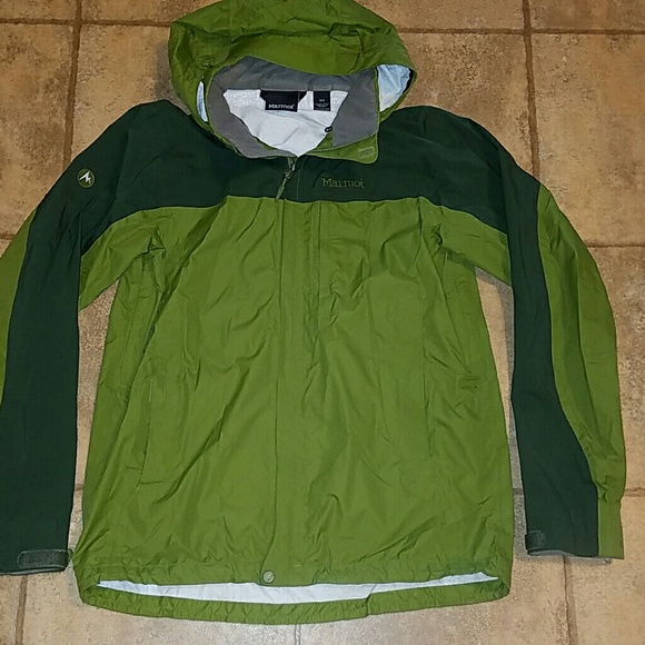 marmot green rain jacket