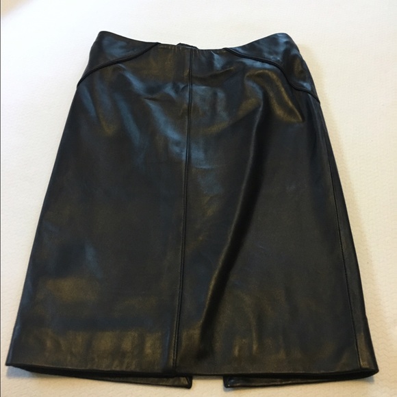 Black Leather Pencil Skirt