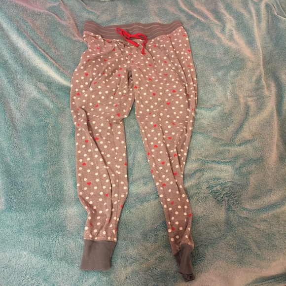 Never worn, gray polka dot pajama pants