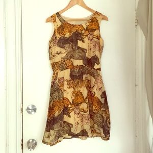 Vintage lion leopard dress