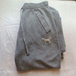 PINK gray sweatpants