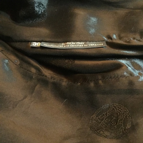 Auth Versace Blk Leather Belted Trench Coat 38 XS - Picture 3 of 4