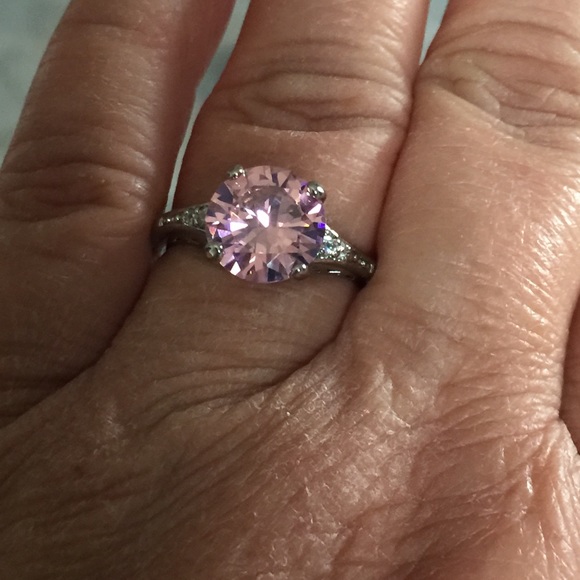 Pink topaz sterling silver ring