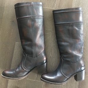 Frye Jane tall brown leather boots