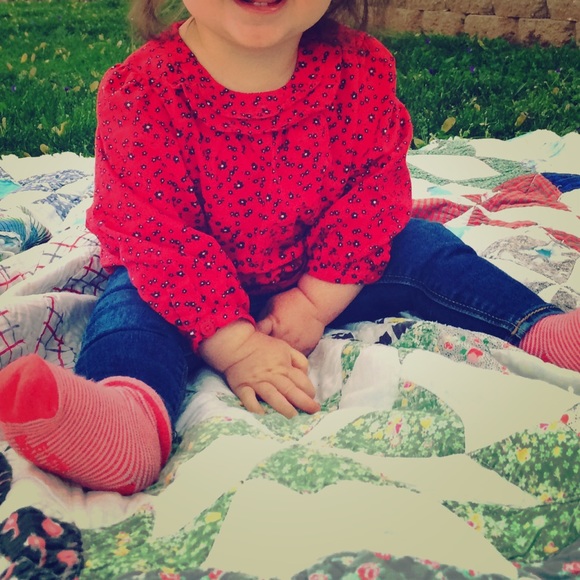 Baby B'Gosh Red Printed Blouse - 9 mos