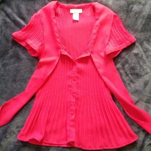 button up blouse with tie