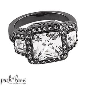 Versailles Hematite Ring, Huge Swarovski Crystal