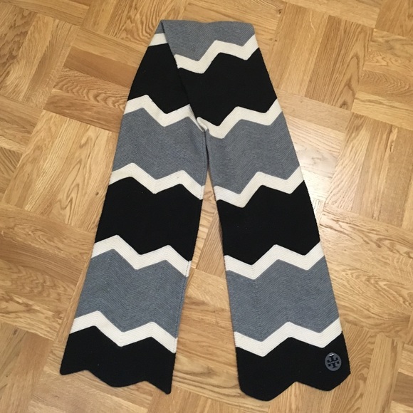 Tory Burch Black and Grey Winter Scarf