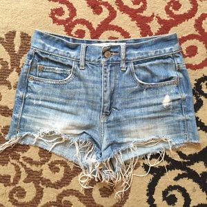 A&F high rise waisted cut off shorts