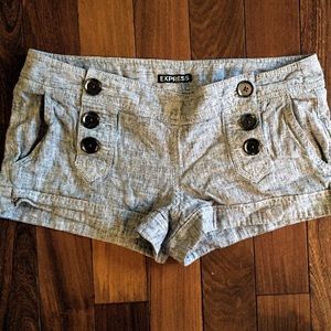 Express Front Button Linen Shorts