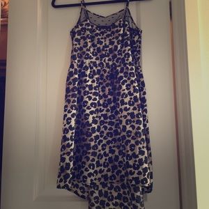 Animal print dress w/ fishnet top