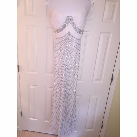 White evening gown