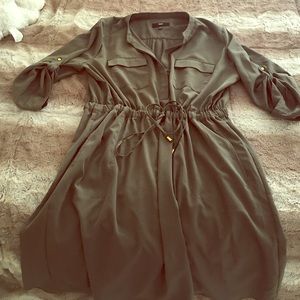 Camo color dress with gold colored accents