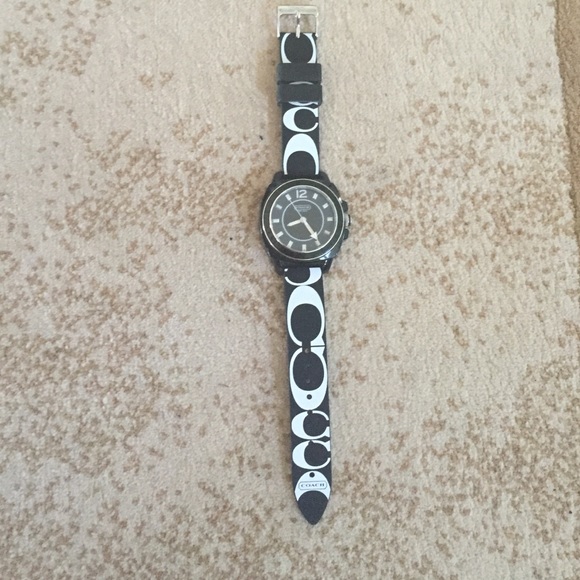 Coach boyfriend black & white silicone watch - Picture 2 of 4