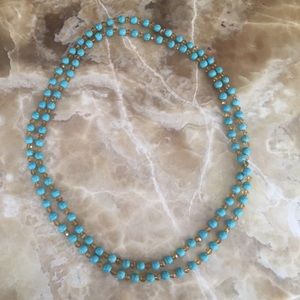 Turquoise Wrap Bead Chain Necklace