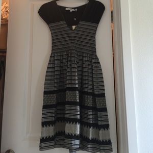 Boho style below knee dress.