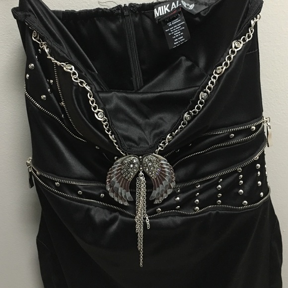 Kimikal brand strapless black dress with silver