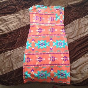 lulus orange aztec bodycon dress