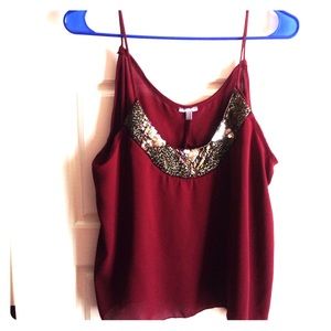 Maroon beaded top