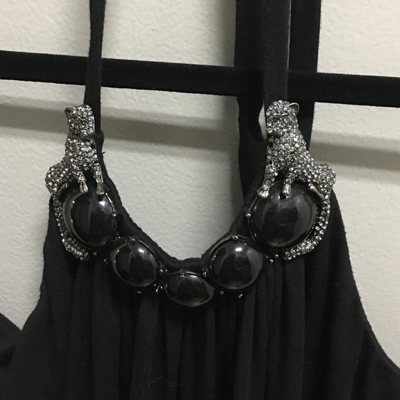 SKY xs black dress with black jewels and tigers