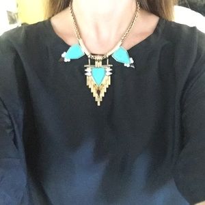 H&M Gold and Turquoise Statement Necklace