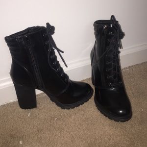 Black combat boots