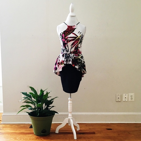 Tropical peplum dress