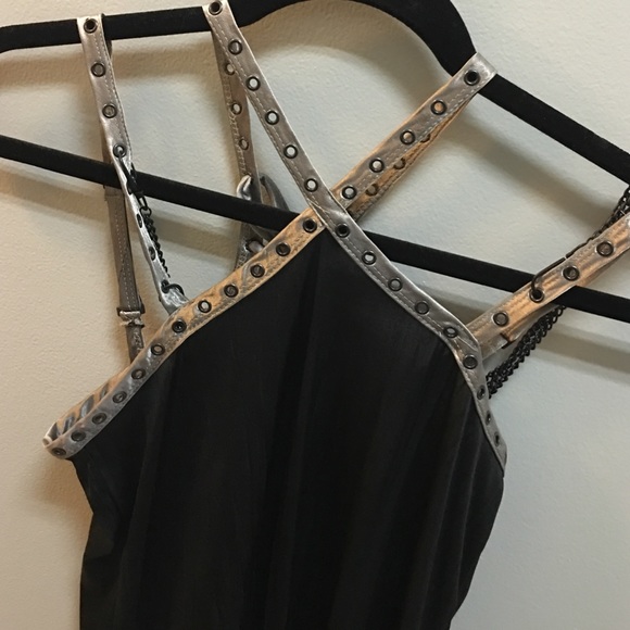 SALVAGE brand XS black and silver chains dress