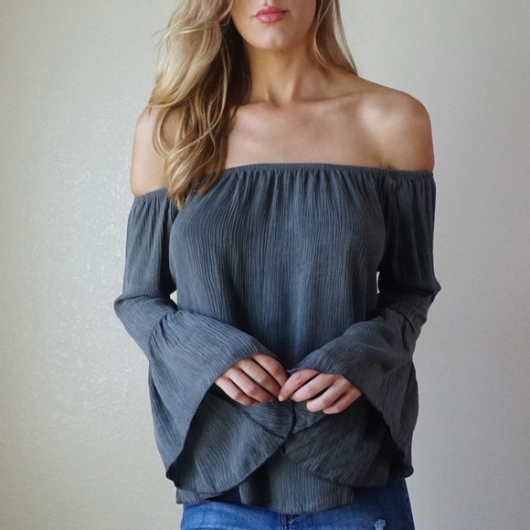 Boutique Tops - {Last One}-Novi Off Shoulder Blouse-