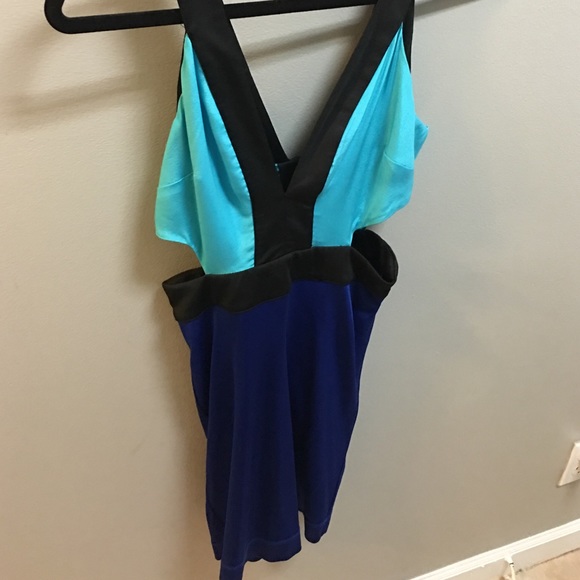 Bebe Blue and black color block sexy dress - Picture 3 of 4