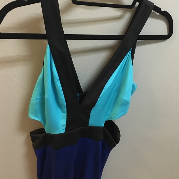 Bebe Blue and black color block sexy dress - Picture 2 of 4