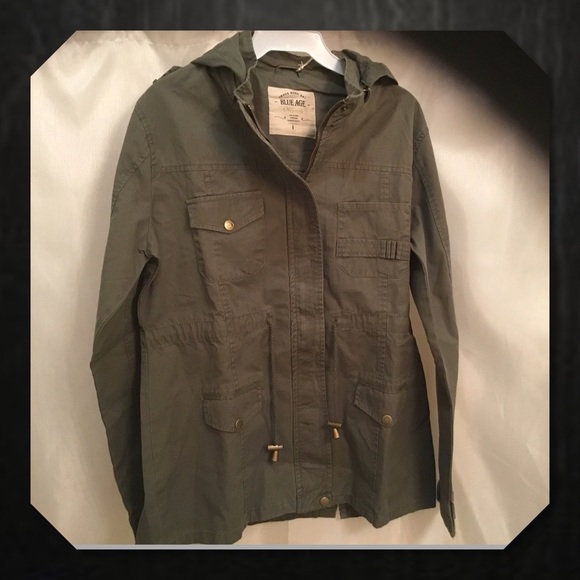 🎉HP🆕Army Green Utility Jacket Anorak Hooded - Picture 4 of 4